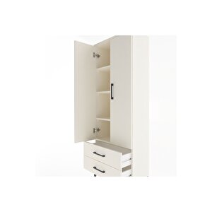 Arges Dolap 4 Raflı 2 Çekmeceli 2 Kapaklı 60x30x163 Aytaşı-aytaşı