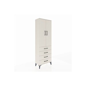 Arges Dolap Tek Raflı 4 Çekmeceli Tek Askılı 60x30x182 Aytaşı-aytaşı