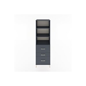 Hyperion Dolap 3 Raflı 3 Çekmeceli 60x44x195 Antrasit-antrasit