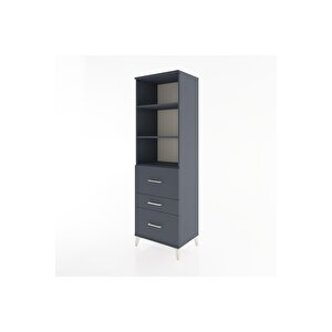 Hyperion Dolap 3 Raflı 3 Çekmeceli 60x44x195 Antrasit-antrasit