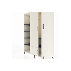 Hyperion Dolap 6 Raflı 4 Kapaklı Tek Askılı 132x44x195 Aytaşı-aytaşı/antrasit