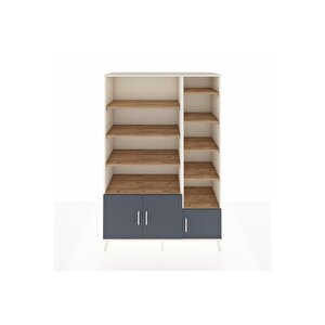 Hyperion Dolap 10 Raflı 3 Kapaklı 132x44x195 Aytaşı-antrasit/çam