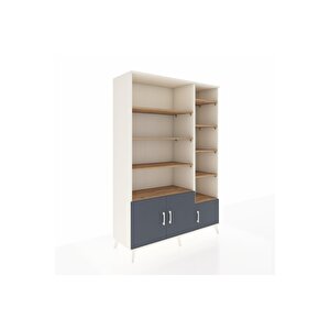 Hyperion Dolap 10 Raflı 3 Kapaklı 132x44x195 Aytaşı-antrasit/çam