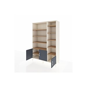 Hyperion Dolap 10 Raflı 3 Kapaklı 132x44x195 Aytaşı-antrasit/çam