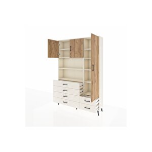Arges Dolap 9 Raflı 6 Çekmeceli 3 Kapaklı 132x30x195 Aytaşı-çam/aytaşı