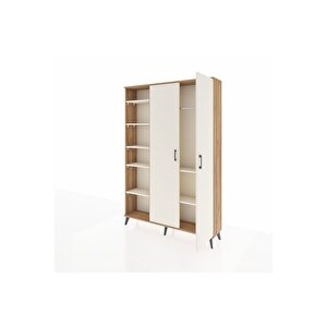 Arges Gardrop 7 Raflı 2 Kapaklı Tek Askılı 132x30x195 Çam-aytaşı