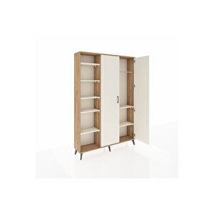 Arges Gardrop 7 Raflı 2 Kapaklı Tek Askılı 132x30x195 Çam-aytaşı