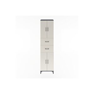 Hyperion Dolap 3 Raflı 2 Çekmeceli 4 Kapaklı 60x44x243 Antrasit-aytaşı