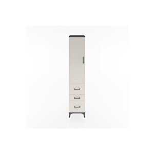 Hyperion Dolap 3 Raflı 3 Çekmeceli Tek Kapaklı 44x44x221 Antrasit-aytaşı