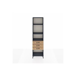 Arges Dolap 3 Raflı 3 Çekmeceli 60x30x221 Antrasit-çam