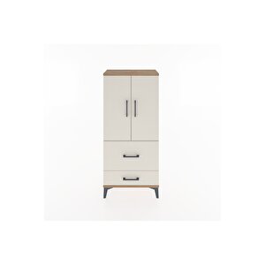 Hyperion Dolap Tek Raflı 2 Çekmeceli 2 Kapaklı 60x44x134 Çam-aytaşı