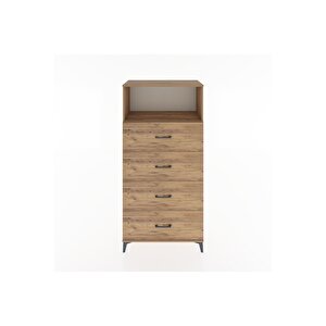 Hyperion Dolap Tek Raflı 4 Çekmeceli 88x44x182 Çam-çam
