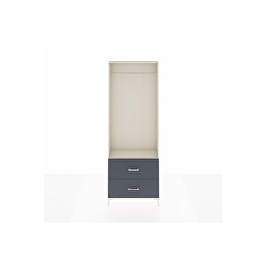 Arges Dolap Tek Raflı 2 Çekmeceli Tek Askılı 88x30x243 Aytaşı-antrasit