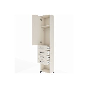 Arges Dolap 2 Raflı 4 Çekmeceli Tek Askılı 44x30x221 Aytaşı-aytaşı