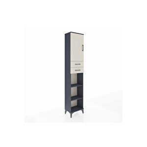 Arges Dolap 4 Raflı 2 Çekmeceli Tek Kapaklı 44x30x221 Antrasit-aytaşı