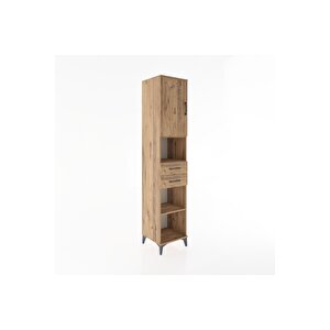 Hyperion Dolap 4 Raflı 2 Çekmeceli Tek Kapaklı 44x44x221 Çam-çam