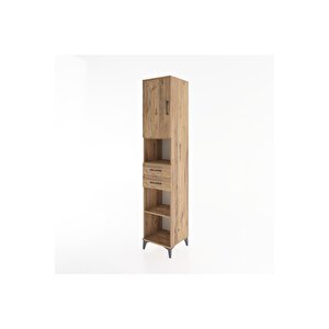 Hyperion Dolap 4 Raflı 2 Çekmeceli Tek Kapaklı 44x44x221 Çam-çam