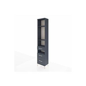 Arges Dolap 4 Raflı 3 Çekmeceli 44x30x221 Antrasit-antrasit