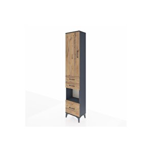 Arges Dolap 3 Raflı 3 Çekmeceli Tek Askılı 44x30x221 Antrasit-çam