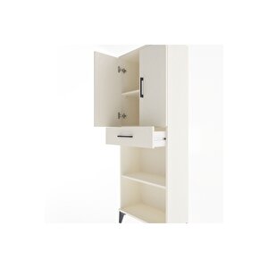 Arges Dolap 3 Raflı Tek Çekmeceli 2 Kapaklı 60x30x163 Aytaşı-aytaşı