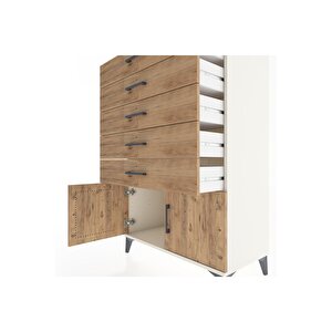 Hyperion Dolap 5 Çekmeceli 2 Kapaklı 88x44x134 Aytaşı-çam