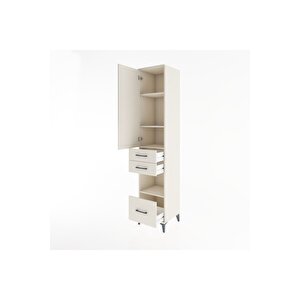 Hyperion Dolap 4 Raflı 3 Çekmeceli Tek Kapaklı 44x44x221 Aytaşı-aytaşı