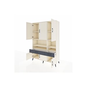 Hyperion Dolap 8 Raflı 2 Çekmeceli 6 Kapaklı 132x44x195 Aytaşı-aytaşı/antrasit