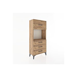 Hyperion Dolap Tek Raflı 4 Çekmeceli 60x44x134 Çam-çam