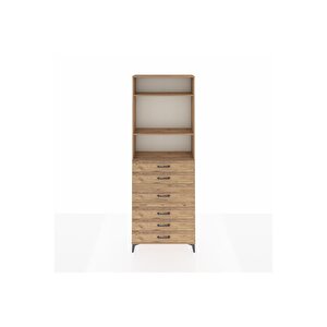 Arges Dolap 3 Raflı 7 Çekmeceli 2 Kapaklı 88x30x243 Çam-çam