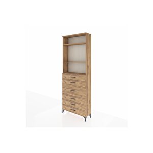 Arges Dolap 3 Raflı 7 Çekmeceli 2 Kapaklı 88x30x243 Çam-çam