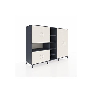 Kronos Dolap 13 Raflı 6 Kapaklı 220x59x163 Antrasit-aytaşı/antrasit