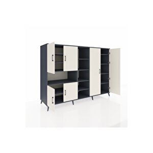 Kronos Dolap 13 Raflı 6 Kapaklı 220x59x163 Antrasit-aytaşı/antrasit