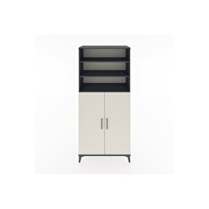 Hyperion Dolap 5 Raflı 2 Kapaklı 88x44x195 Antrasit-aytaşı