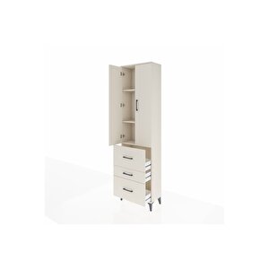 Arges Dolap 3 Raflı 3 Çekmeceli 2 Kapaklı 60x30x221 Aytaşı-aytaşı