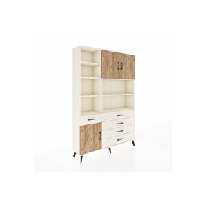 Arges Dolap 9 Raflı 5 Çekmeceli 3 Kapaklı 132x30x195 Aytaşı-çam/aytaşı