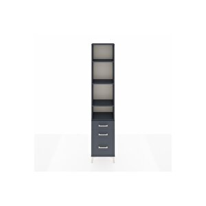 Arges Dolap 4 Raflı 3 Çekmeceli 44x30x221 Antrasit-antrasit