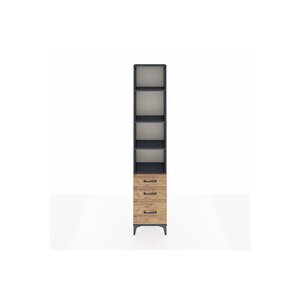 Arges Dolap 4 Raflı 3 Çekmeceli 44x30x221 Antrasit-çam