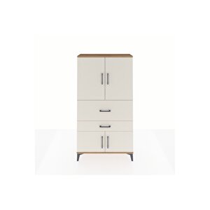 Arges Dolap 3 Raflı 2 Çekmeceli 4 Kapaklı 88x30x163 Çam-aytaşı