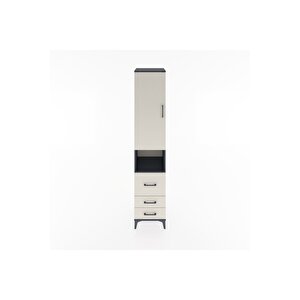 Hyperion Dolap 3 Raflı 3 Çekmeceli Tek Askılı 44x44x221 Antrasit-aytaşı