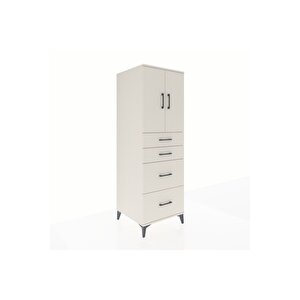 Kronos Dolap Tek Raflı 4 Çekmeceli 2 Kapaklı 60x59x182 Aytaşı-aytaşı