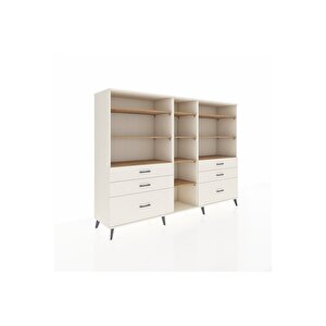 Hyperion Dolap 10 Raflı 6 Çekmeceli  220x44x163 Aytaşı-çam/aytaşı