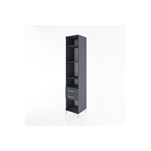 Hyperion Dolap 4 Raflı 2 Çekmeceli 44x44x221 Antrasit-antrasit