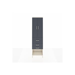 Arges Dolap 3 Raflı 3 Çekmeceli 2 Kapaklı 60x30x221 Aytaşı-antrasit