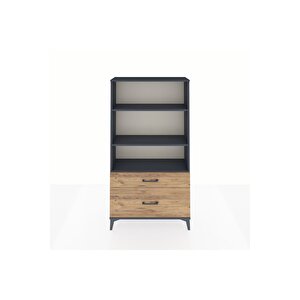 Arges Dolap 3 Raflı 2 Çekmeceli 88x30x163 Antrasit-çam