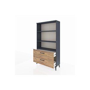 Arges Dolap 3 Raflı 2 Çekmeceli 88x30x163 Antrasit-çam