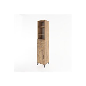 Hyperion Dolap 4 Raflı 2 Çekmeceli Tek Kapaklı 44x44x221 Çam-çam