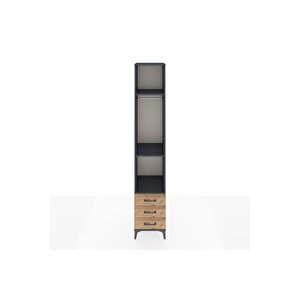 Hyperion Dolap 3 Raflı 3 Çekmeceli Tek Askılı 44x44x243 Antrasit-çam