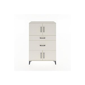 Hyperion Dolap Tek Raflı 2 Çekmeceli 4 Kapaklı 88x44x134 Aytaşı-aytaşı