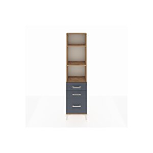 Arges Dolap 3 Raflı 3 Çekmeceli 44x30x182 Çam-antrasit