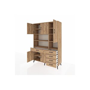 Hyperion Gardrop 9 Raflı 5 Çekmeceli 5 Kapaklı 132x44x195 Çam-çam